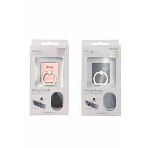 iRing Adhesive Stand and Mount for Mobile Devices Rose/Black- Set of 2